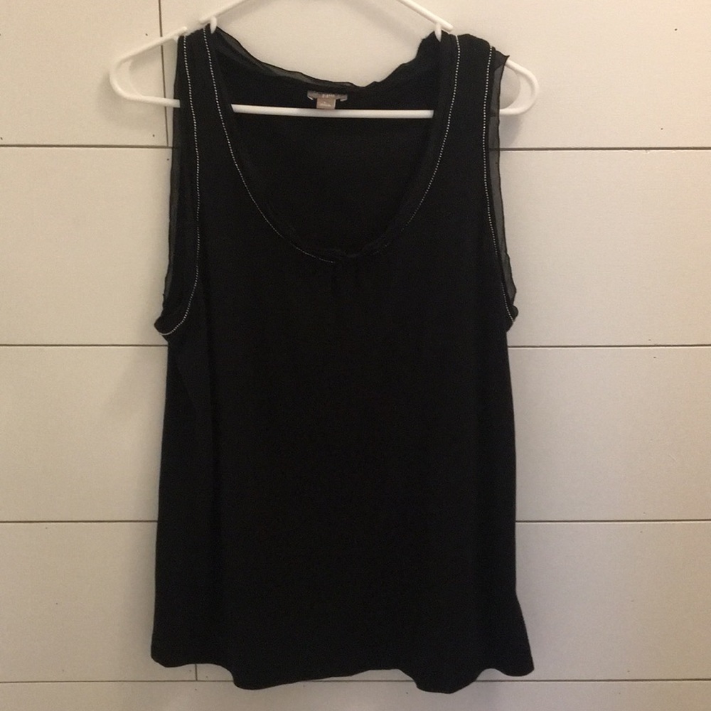J. Jill black tank with silver embellishments